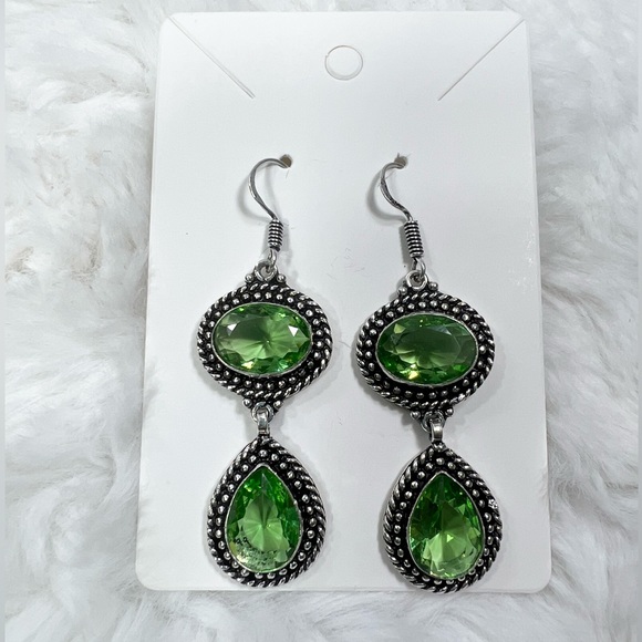 Peridot Rope Design 925 Pendant Bracelet Earrings & Chain - Picture 5 of 11